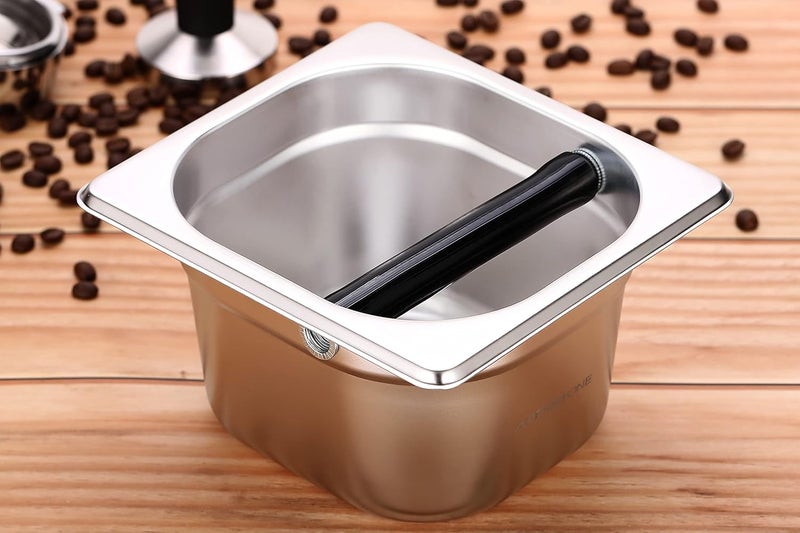 Apexstone Coffee Knock Box Stainless Steel, Espresso Knock Box Stainless Steel, Knock Box for Espresso Coffee Grounds, Knock Box Small - Image 5